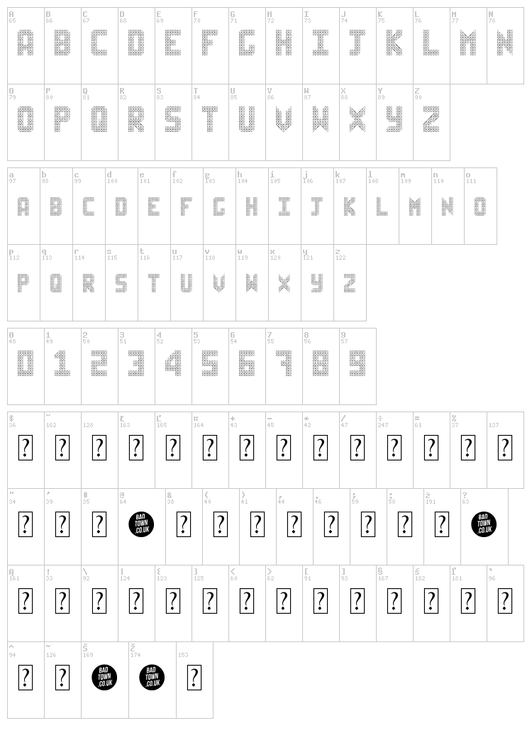 Sheff font map